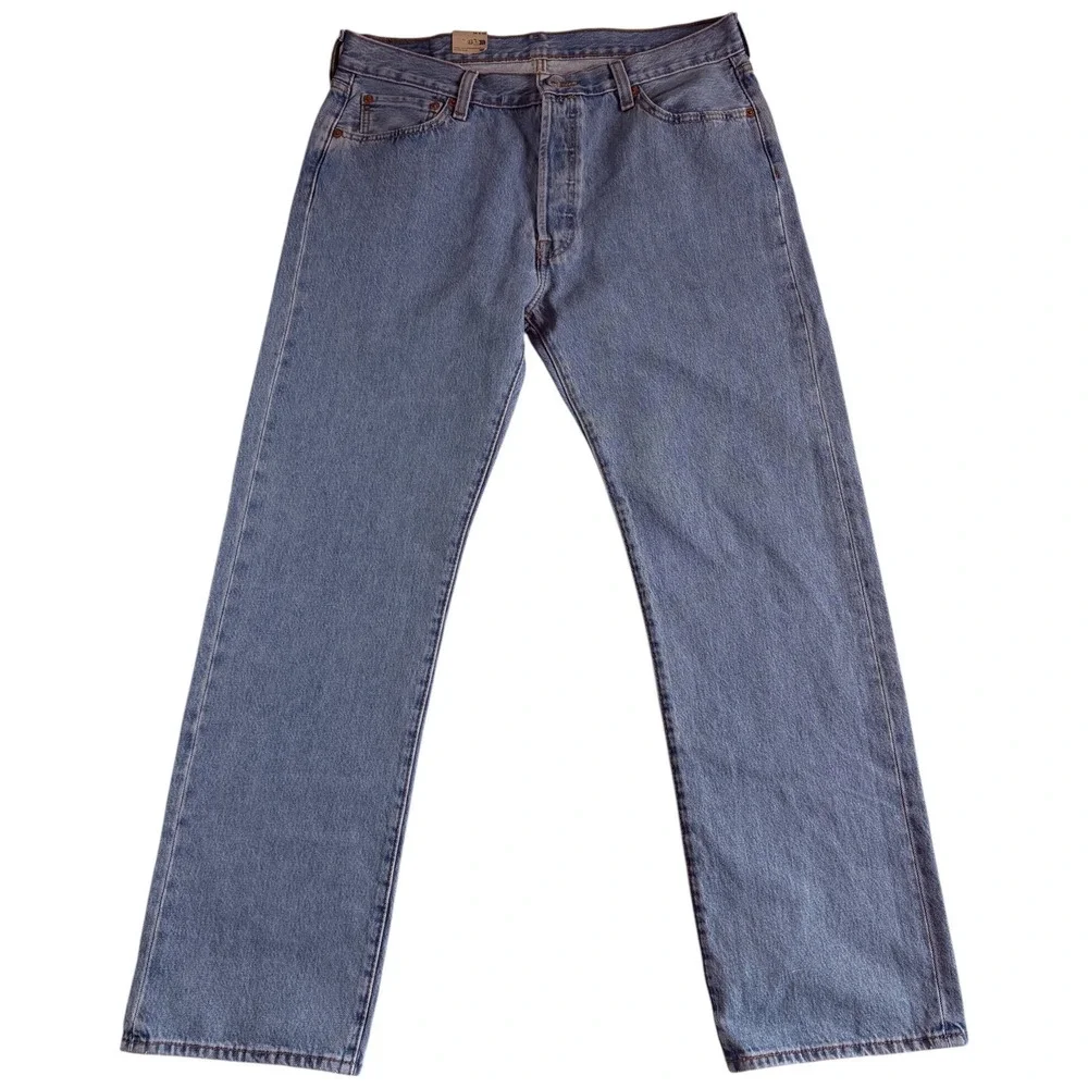 Levi's 501 Original Fit Jeans Mens 36x32 (35x31.5) Blue Denim‎ Logo Straight Leg